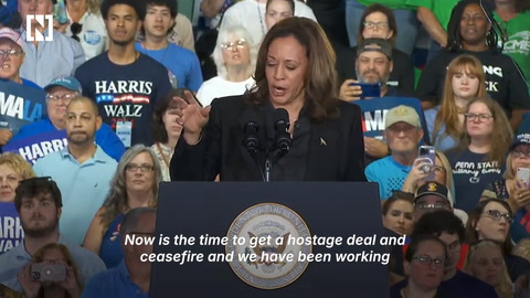 Pro-Palestine protester removed from Kamala Harris rally after calling her a war criminal