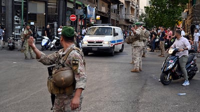 An ambulance arrives at the American University of Beirut Medical Centre. EPA
