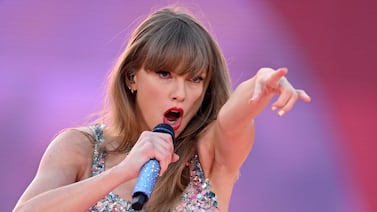 Taylor Swift performs on the first night of The Eras Tour at the Melbourne Cricket Ground in Australia on February 16. EPA