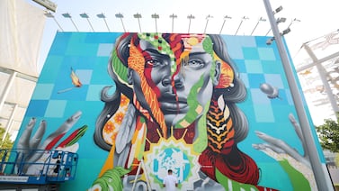 Commissioned artwork titled The Choice by Tristan Eaton at Expo City. Chris Whiteoak / The National