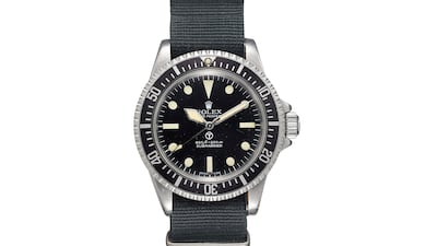 The steel Submariner Milsub Rolex, made for the British Royal Navy. Photo: Christies