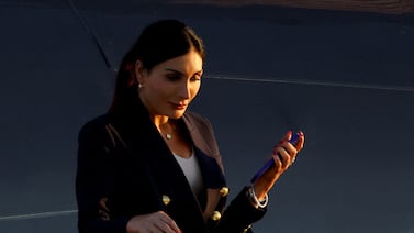 Laura Loomer arrives in Philadelphia, Pennsylvania, ahead of the debate between Donald Trump and Kamala Harris. Reuters