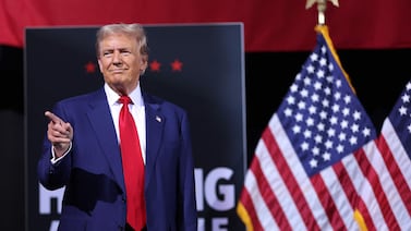 TUCSON, ARIZONA - SEPTEMBER 12: Republican presidential nominee, former U. S.  President Donald Trump, speaks during a campaign event at the Linda Ronstadt Music Hall on September 12, 2024 in Tucson, Arizona.  Former President Donald Trump held a campaign event to speak on the economy.    Justin Sullivan / Getty Images / AFP (Photo by JUSTIN SULLIVAN  /  GETTY IMAGES NORTH AMERICA  /  Getty Images via AFP)