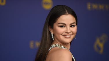 Selena Gomez arrives at the 76th Primetime Emmy Awards at the Peacock Theatre in Los Angeles. AP