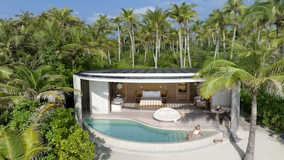 An aerial view of a one-bedroom beach villa. Photo: Ritz-Carlton