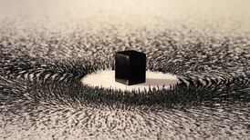 In Magnetism grains of iron mimic the 'spiritual force' of pilgrims to Makkah performing the Tawaf. The National