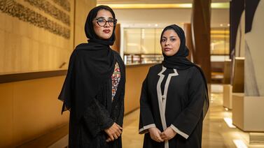 Amna Al Hammadi and Fatema Al Hammadi say women's stories will be highlighted at the soon-to-open Zayed National Museum in Abu Dhabi. Antonie Robertson / The National