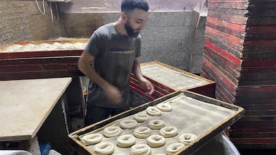 Dough maker Ahmad Suneina makes Jerusalem kaek – kaek Al Quds in Arabic – with its distinctive oblong ring shape
