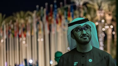 Cop28 President Dr Sultan Ahmed Al Jaber during the 2023 United Nations Climate Change Conference in Dubai.  EPA