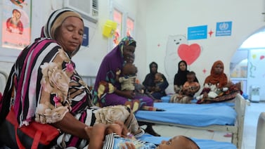 Children suffering from malnutrition are treated at Port Sudan Paediatric Centre on September 7. Reuters