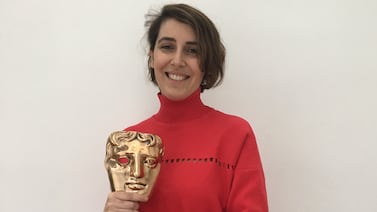 Itam Azzam with her Bafta. Photo: Itab Azzam